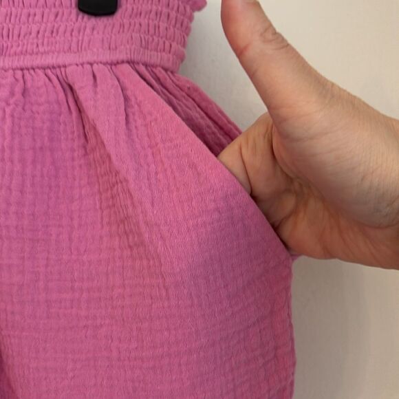 Marine Layer Women Corinne Double Cloth Pink Smocked Waist Shorts large EUC - Picture 6 of 12